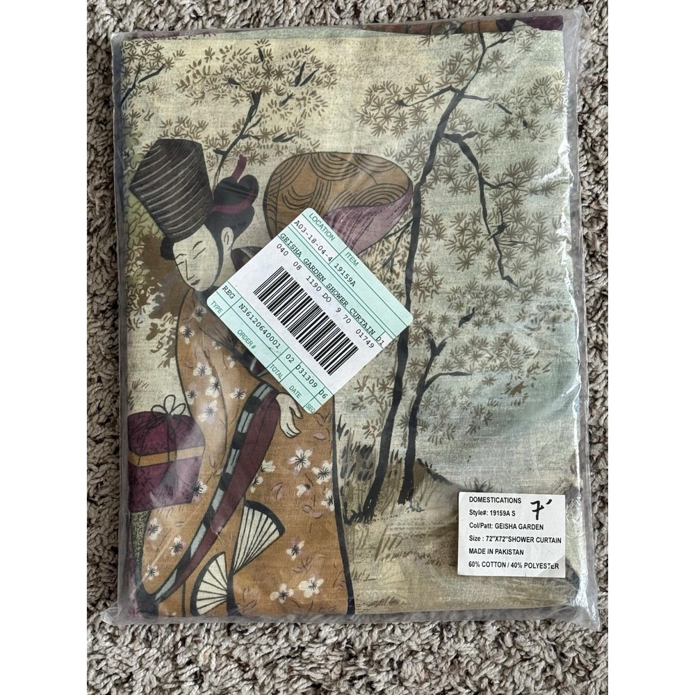 Japanese Geisha Garden Shower Curtain‎ Floral - Picture 6 of 6
